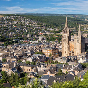 Vue Aérienne de la ville de Mende pour le site Lozère Nouvelle PQR de la Lozère