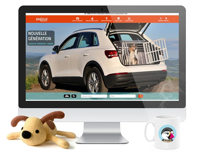 Mockup Site Braveur - client e-commerce BM Services Prestashop
