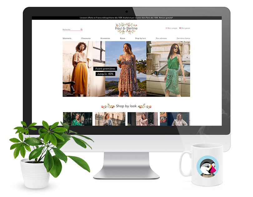 Mockup Site Paul & Bertine - client e-commerce BM Services Prestashop