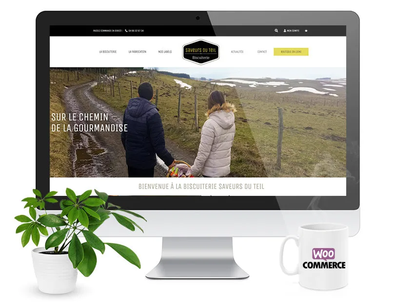 Mockup Site Saveur du Teil - client e-commerce BM Services WooCommerce
