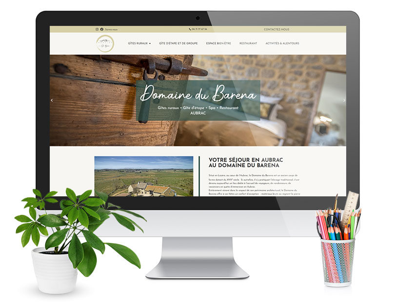 Mockup Domaine du Barena : gîte en Lozère avec spa